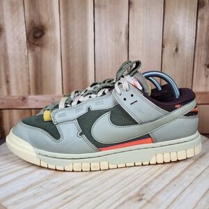 Nike Men's Athletic Shoes in Sage Green, Olive & Cream with Orange Accent